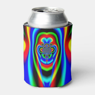 Psychedelic Fractal Rainbow Face Hippy Trippy Blikjeskoeler