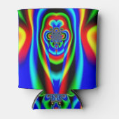 Psychedelic Fractal Rainbow Face Hippy Trippy Blikjeskoeler (Voorkant)
