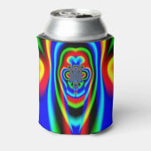 Psychedelic Fractal Rainbow Face Hippy Trippy Blikjeskoeler (Blikje Achterkant)