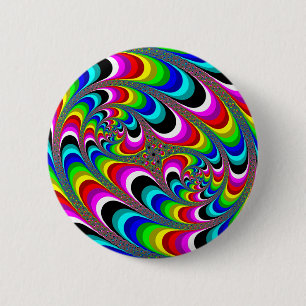 Psychedelic - Fractal Ronde Button 5,7 Cm