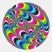 Psychedelic - Fractal Ronde Sticker (Voorkant)