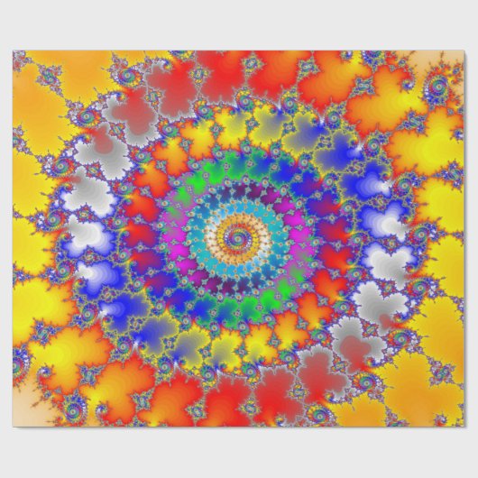 Psychedelic Fractal Spirals Cadeaupapier (Vlak)