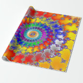 Psychedelic Fractal Spirals Cadeaupapier (Uitgerold)