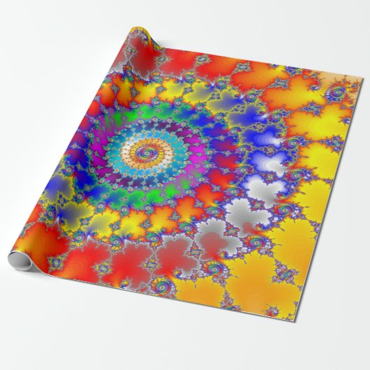 Psychedelic Fractal Spirals Cadeaupapier (Uitgerold)
