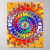 Psychedelic Fractal Spirals Poster (Voorkant)