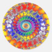 Psychedelic Fractal Spirals Ronde Sticker (Voorkant)
