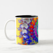 Psychedelic Fractal Spirals Tweekleurige Koffiemok (Links)