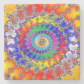 Psychedelic Fractal Stenen Onderzetter (Voorkant)