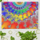 Psychedelic Fractal Theedoek (Gevouwen)