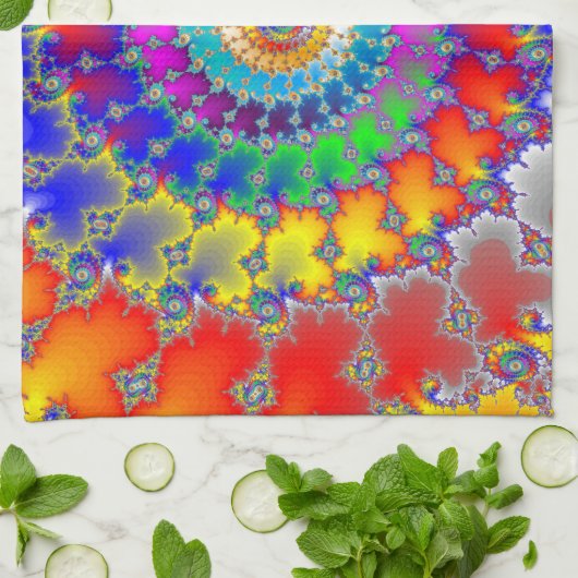 Psychedelic Fractal Theedoek (Gevouwen)