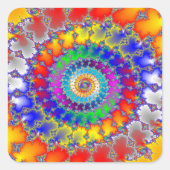 Psychedelic Fractal Vierkante Sticker (Voorkant)