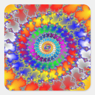 Psychedelic Fractal Vierkante Sticker
