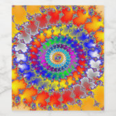 Psychedelic Fractal Wijn Etiket (Enkel label)