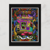 Psychedelic Frog Print With Bonus Monkey Pocket Briefkaart (Voorkant)