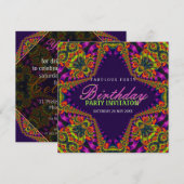 Psychedelic Fun Fabulous 40 Event Party Invitation Kaart (Voorkant / Achterkant)