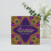 Psychedelic Fun Fabulous 40 Event Party Invitation Kaart (Staand voorkant)
