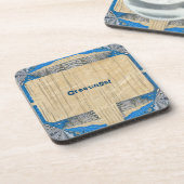 Psychedelic Fun Fractal Pattern & Text Bier Onderzetter (Linkerzijde)