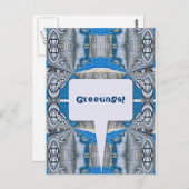 Psychedelic Fun Fractal Pattern & Text Briefkaart (Voorkant / Achterkant)