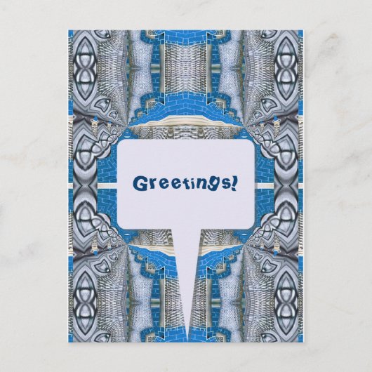 Psychedelic Fun Fractal Pattern & Text Briefkaart (Voorkant)