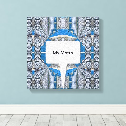 Psychedelic Fun Fractal Pattern & Text Canvas Afdruk (Insitu (Houten vloer))