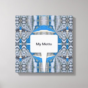 Psychedelic Fun Fractal Pattern & Text Canvas Afdruk