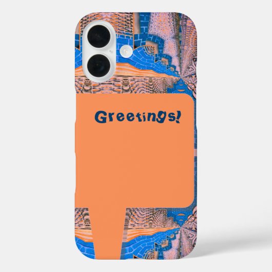 Psychedelic Fun Fractal Pattern & Text Case-Mate iPhone Case (Achterkant)