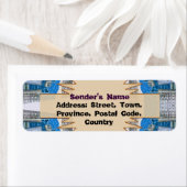 Psychedelic Fun Fractal Pattern & Text Etiket (Insitu)