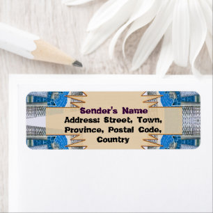 Psychedelic Fun Fractal Pattern & Text Etiket