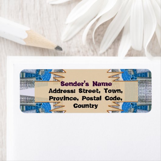 Psychedelic Fun Fractal Pattern & Text Etiket (Insitu)