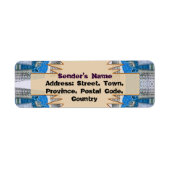 Psychedelic Fun Fractal Pattern & Text Etiket (Voorkant)