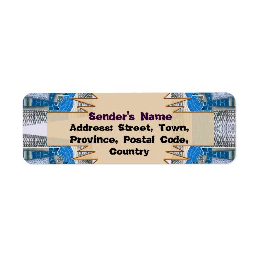 Psychedelic Fun Fractal Pattern & Text Etiket (Voorkant)