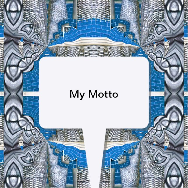 Psychedelic Fun Fractal Pattern & Text Fotobeeldje Ornament (Voorkant)