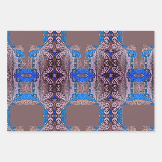 Psychedelic Fun Fractal Pattern & Text Inpakpapier Vel (Voorkant 3)