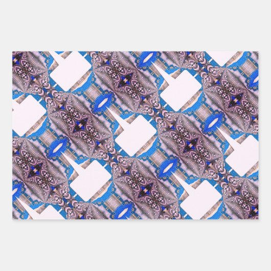 Psychedelic Fun Fractal Pattern & Text Inpakpapier Vel (Voorkant 2)