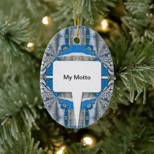 Psychedelic Fun Fractal Pattern & Text Keramisch Ornament