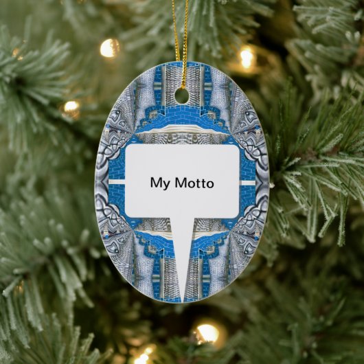 Psychedelic Fun Fractal Pattern & Text Keramisch Ornament (Boom)