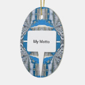 Psychedelic Fun Fractal Pattern & Text Keramisch Ornament (Links)