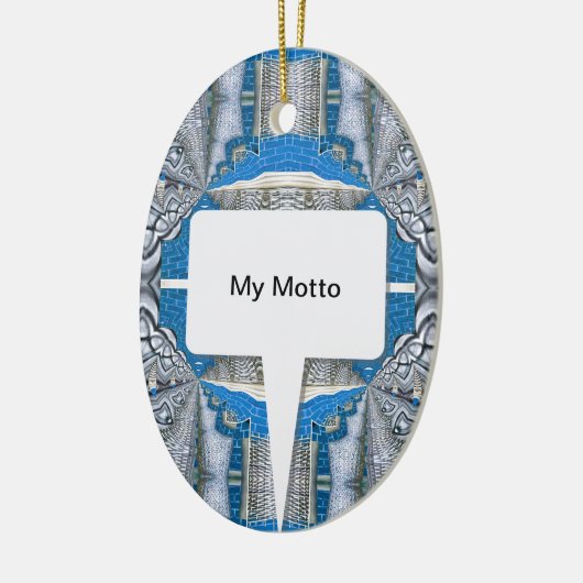 Psychedelic Fun Fractal Pattern & Text Keramisch Ornament (Links)