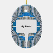 Psychedelic Fun Fractal Pattern & Text Keramisch Ornament (Voorkant)