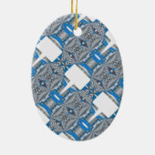 Psychedelic Fun Fractal Pattern & Text Keramisch Ornament (Achterkant)