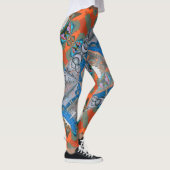 Psychedelic Fun Fractal Pattern & Text Leggings (Rechts)