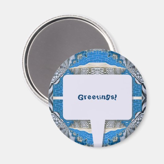 Psychedelic Fun Fractal Pattern & Text Magneet (Voorkant / Achterkant)