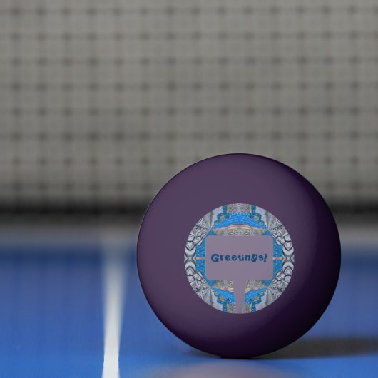 Psychedelic Fun Fractal Pattern & Text Pingpongbal (Net)