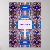 Psychedelic Fun Fractal Pattern & Text Poster (Voorkant)