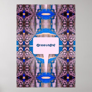 Psychedelic Fun Fractal Pattern & Text Poster