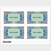 Psychedelic Fun Fractal Pattern & Text Rechthoekige Sticker (Vel)