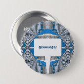 Psychedelic Fun Fractal Pattern & Text Ronde Button 7,6 Cm (Voorkant /achterkant)