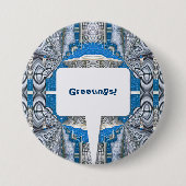 Psychedelic Fun Fractal Pattern & Text Ronde Button 7,6 Cm (Voorkant)