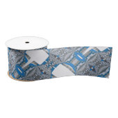 Psychedelic Fun Fractal Pattern & Text Satijnen Lint (Spoel)