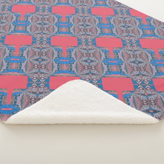 Psychedelic Fun Fractal Pattern & Text Sherpa Deken (3/4)